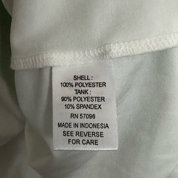 NWOT Quintessential Woman Teal/Green & White Sheer Blouse w/Built In Tank Top 3X - Picture 4 of 8